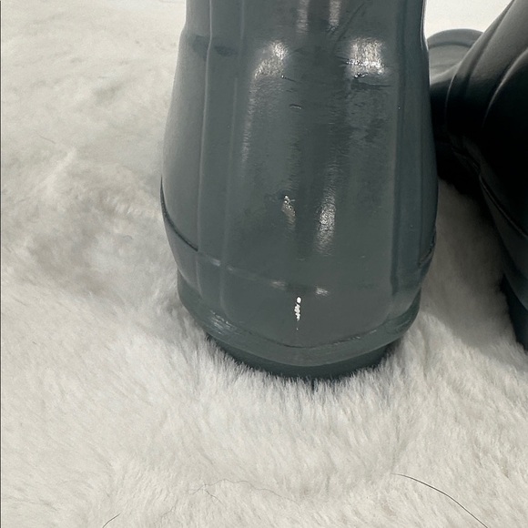 Hunter Gray Gloss Tall Rain Boots Size 7 - Picture 4 of 8